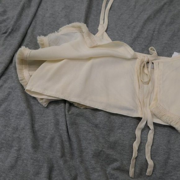 LF Run Cinta Run Cut Out Spaghetti Strap Crop Top Cream Small NWT - Picture 9 of 10